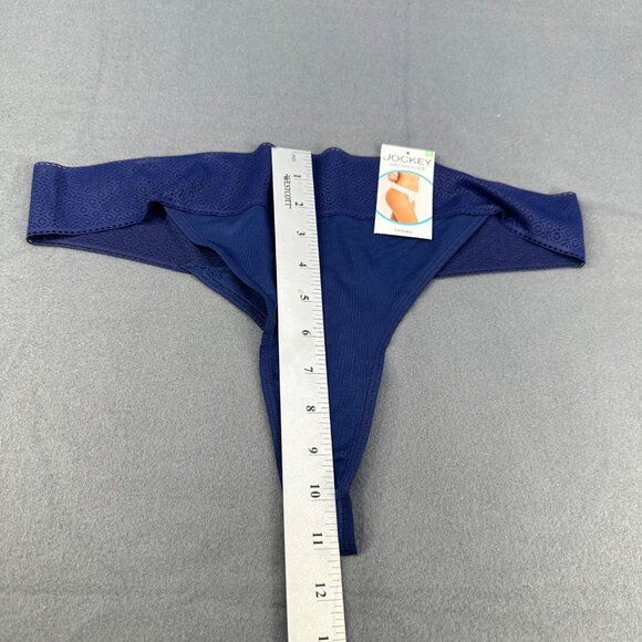 Jockey Women's Size XL 8 Panty Thong Soft Touch Lace Waistband Blue New - Picture 8 of 9